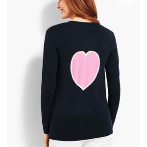 Talbots Petites Open-Front Heart-Back Cardigan